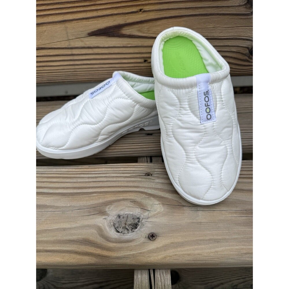 OOFOS OOCoozie Quilted Thermo Mule Clog Slip On Womens Sz 7 Recovery Shoe $120
